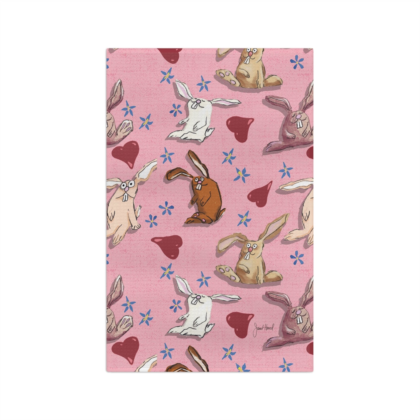 Kitchen Towel Microfiber "Funny Bunnies" by Janet Hoard