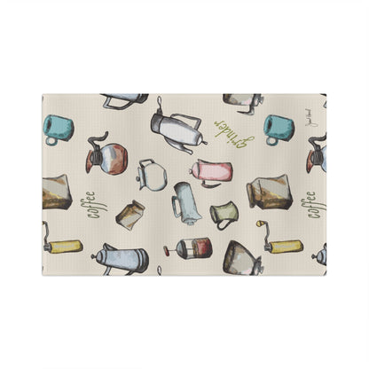 Coffee Grinder Kitchen Towel | Coffee Lover Decor