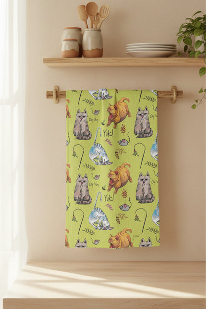 Cat Kitchen Towel | Crumble Cats Whimsical Design