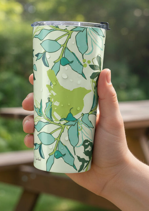 Canopy Mist Tumbler | Soft Green Botanical Travel Mug