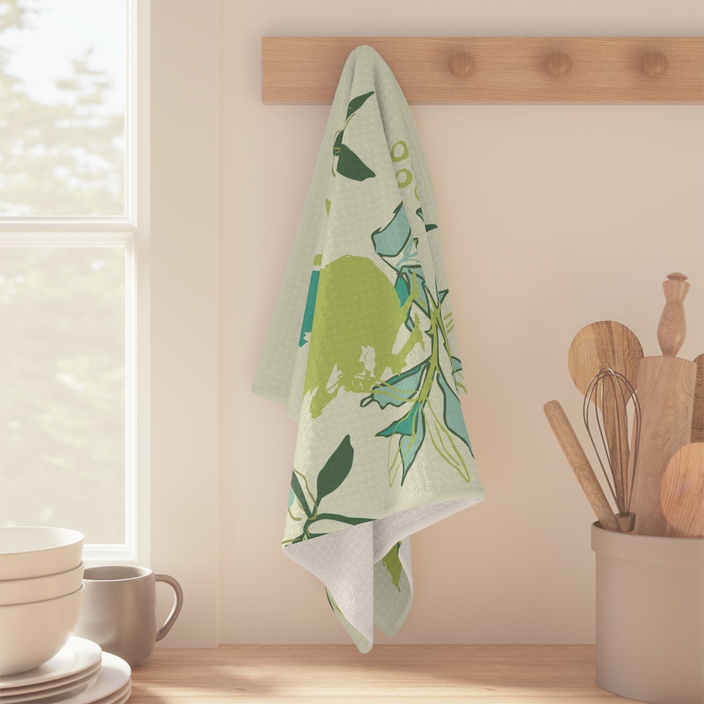 Canopy Mist Kitchen Towel | Soft Green Botanical Decor