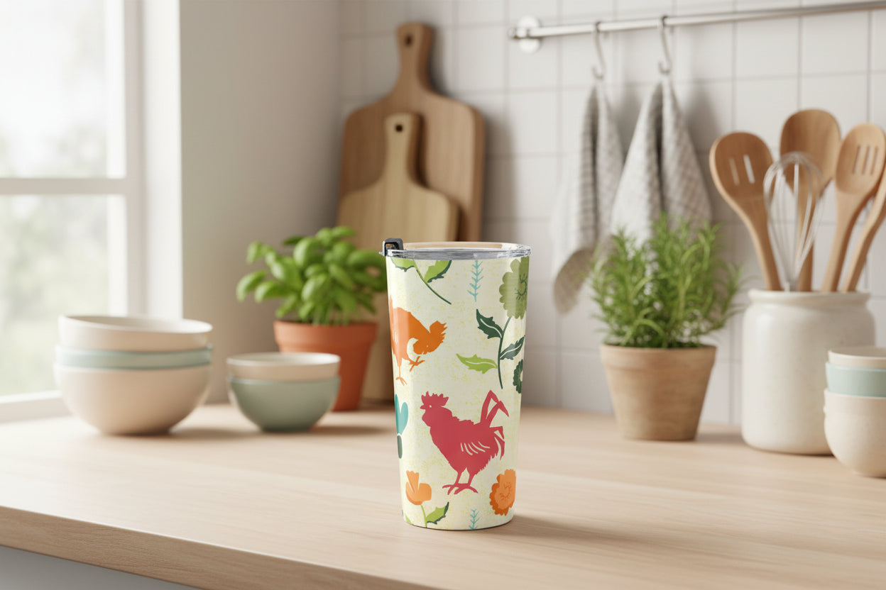 Rooster Tumbler – Across the Fence Farmhouse Design | 20oz Stainless Steel Cup