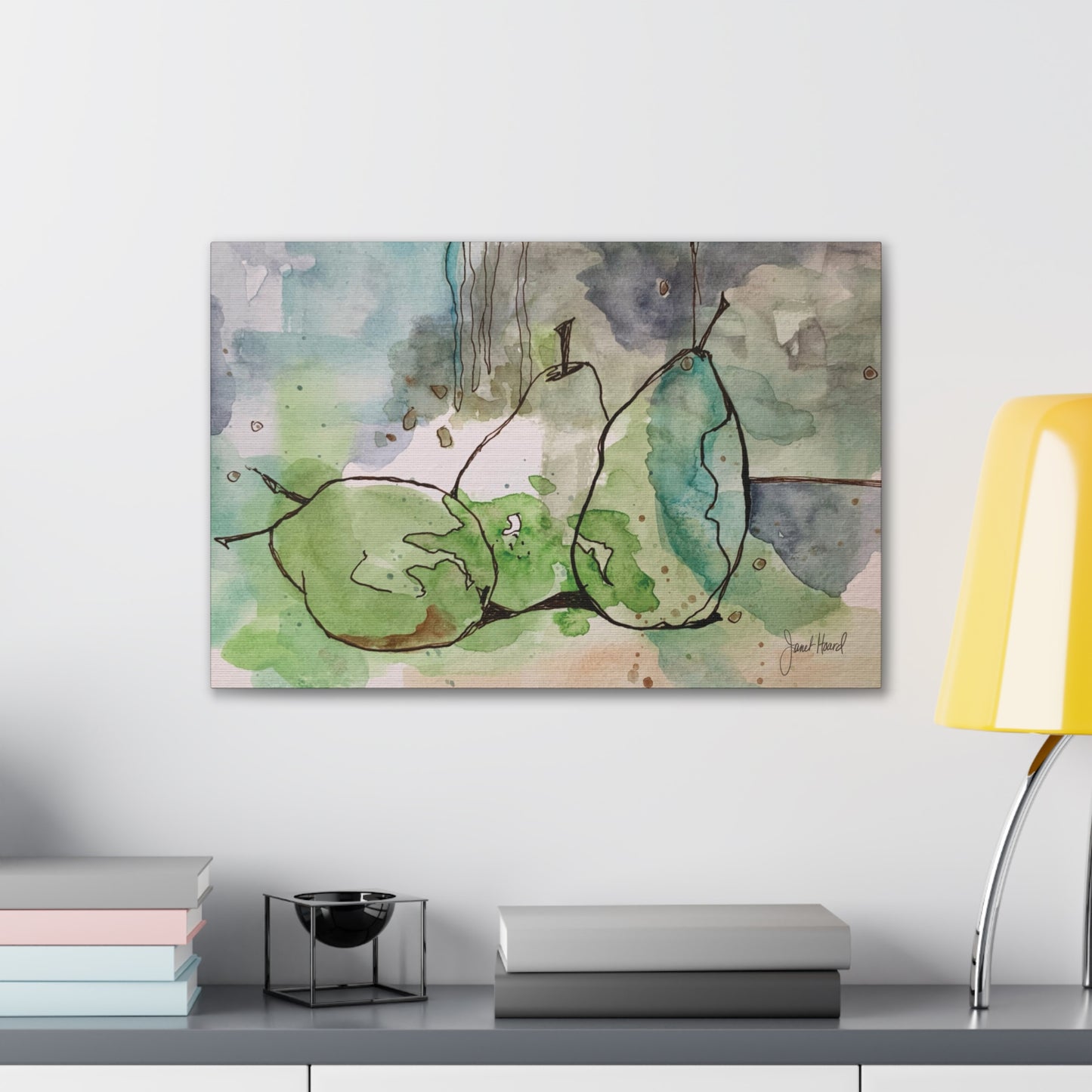 Canvas Print "Watercolor Pears" by Janet Hoard