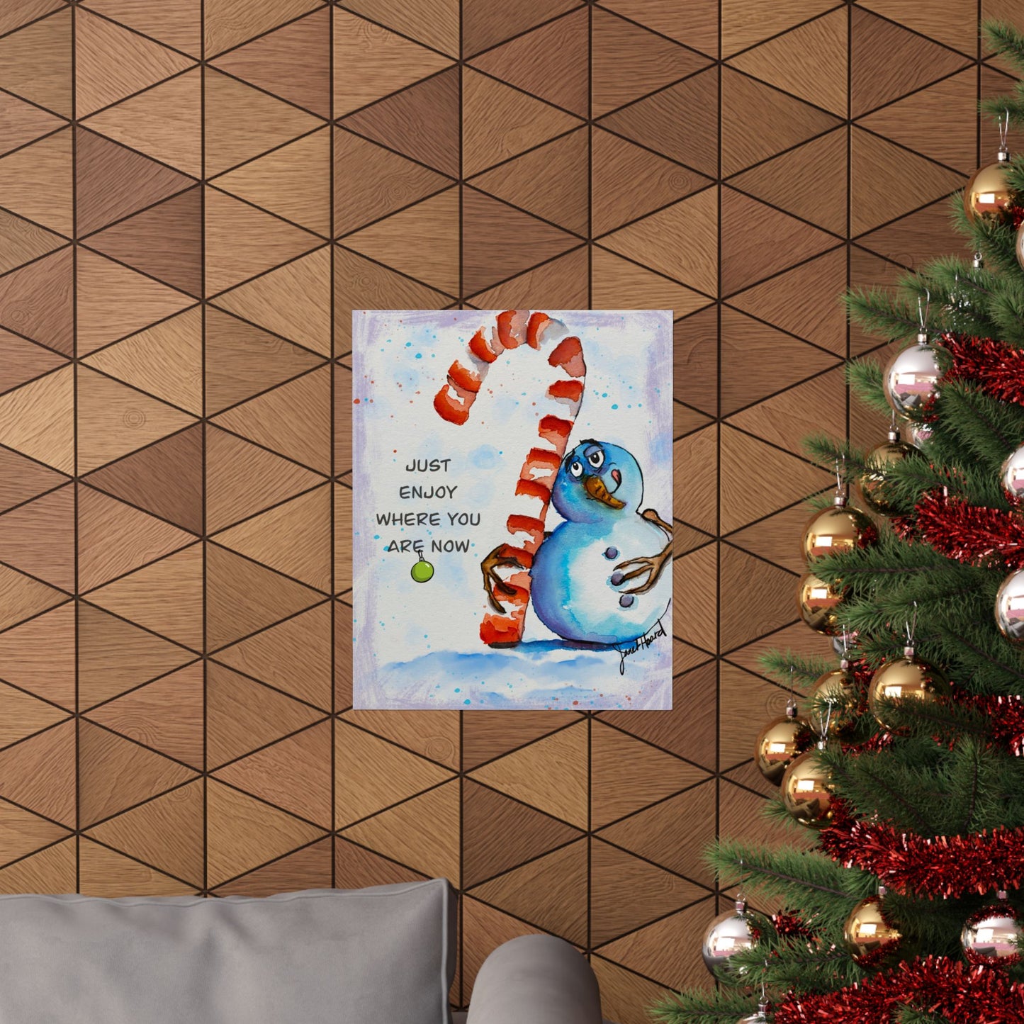 Poster "Fun Snowman" Art by Janet Hoard