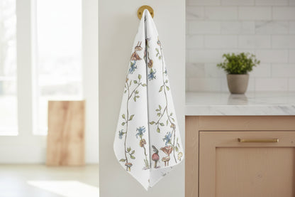 Whimsical Mice Kitchen Towel “Mischief Mice” | Cottagecore Floral Decor