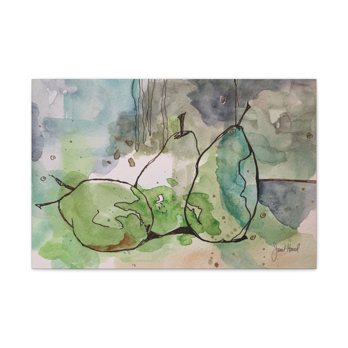 Canvas Print "Watercolor Pears" by Janet Hoard