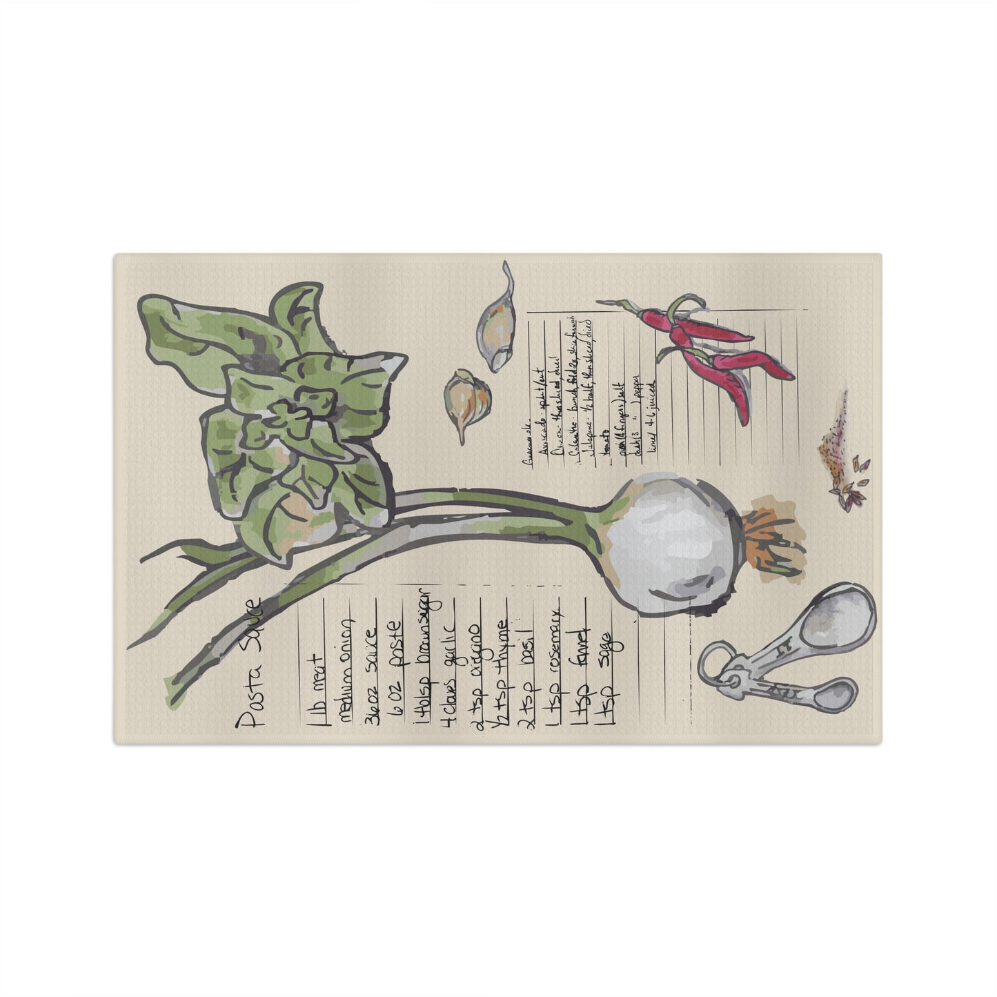 Kitchen Towel Microfiber "Deliciously Drawn, Perfectly Shared" by Janet Hoard
