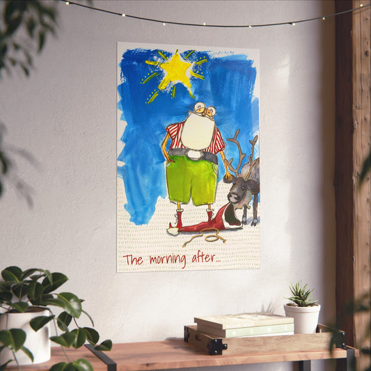 Poster "the Morning After - Santa" art by Janet Hoard