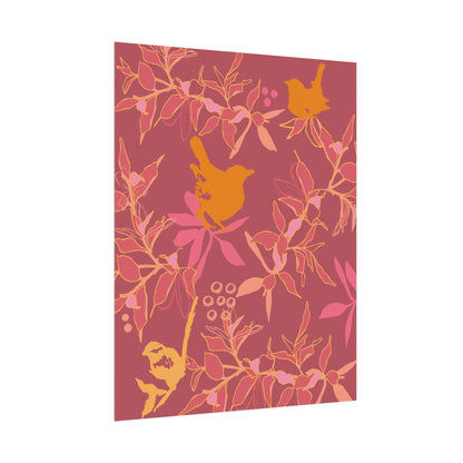 Canopy Coral Wall Art | Warm Tropical Botanical Watercolor Print