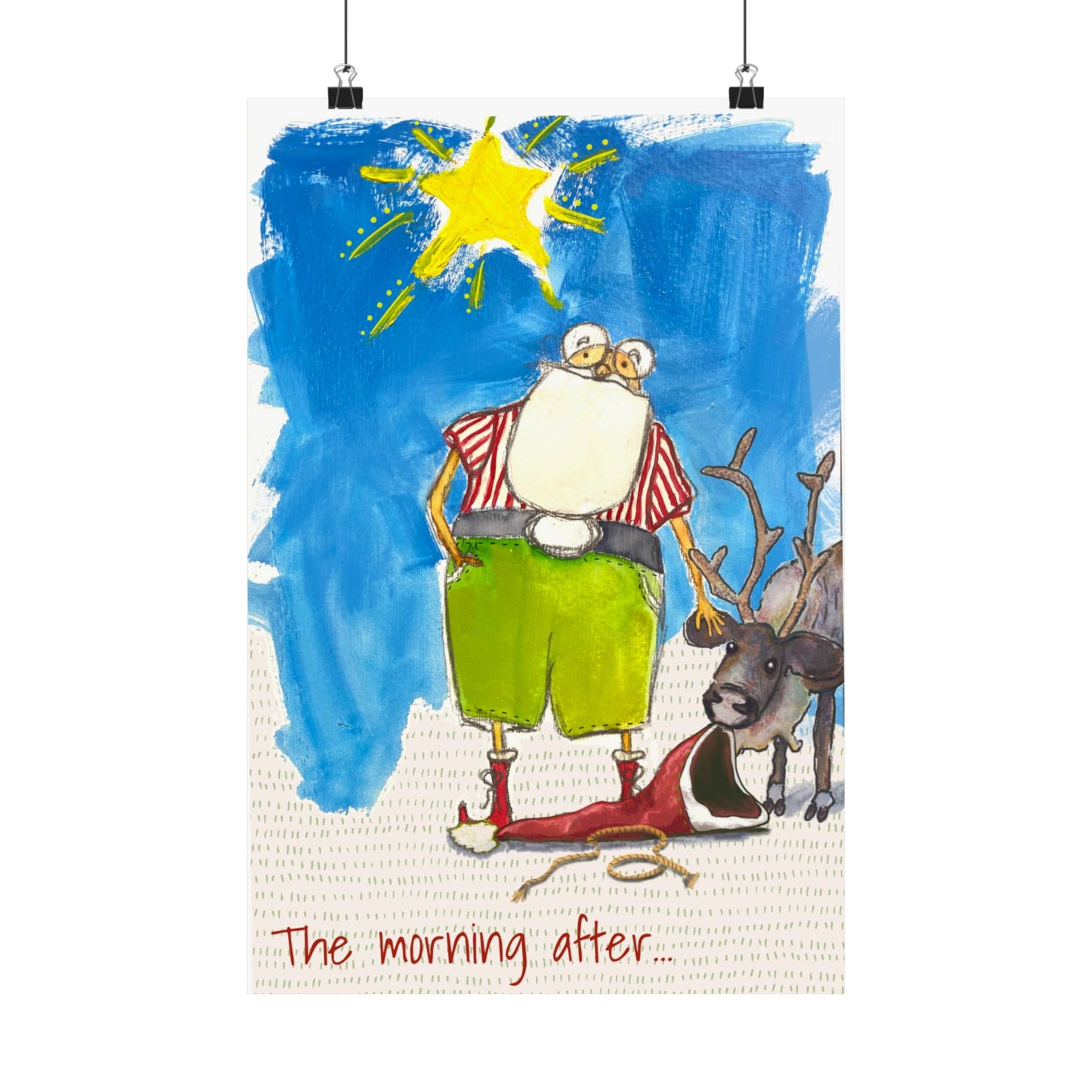 Poster "the Morning After - Santa" art by Janet Hoard