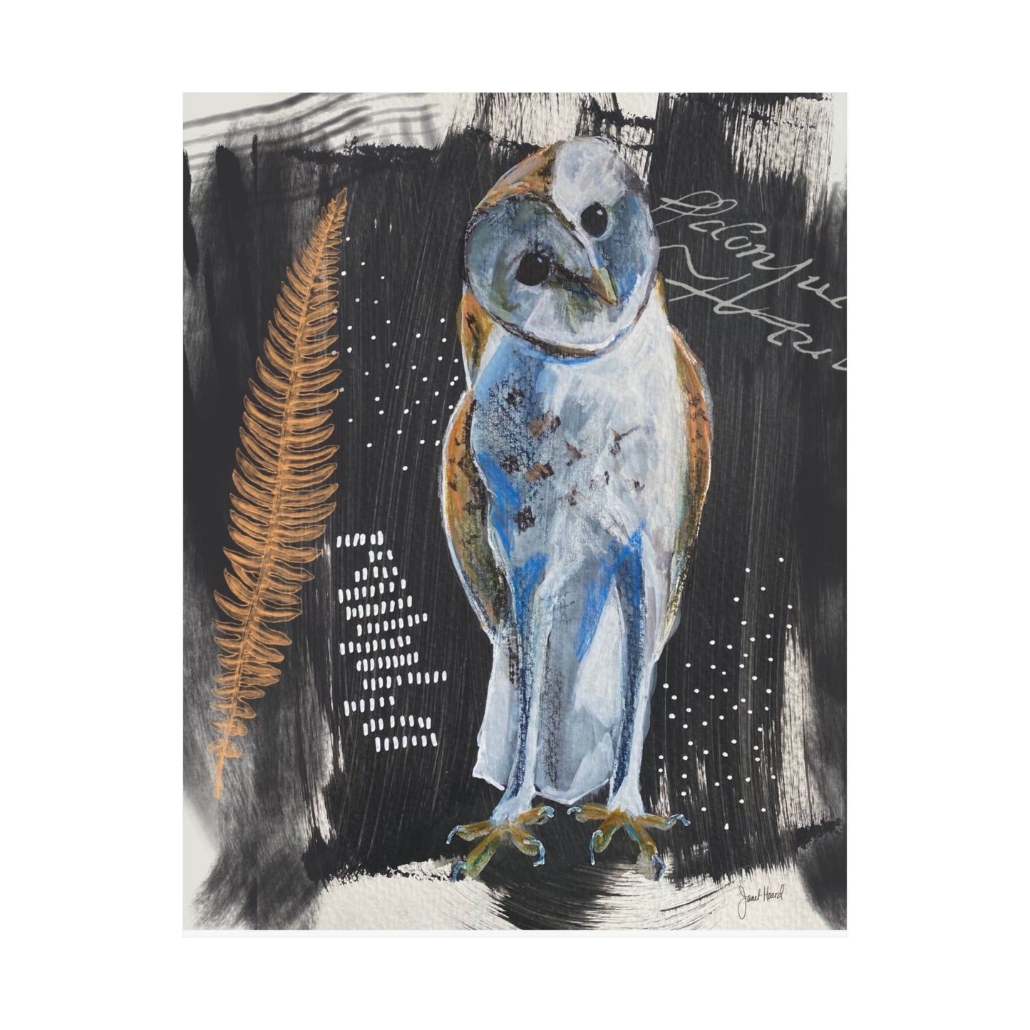 Poster "Opulent Owl" art by Janet Hoard