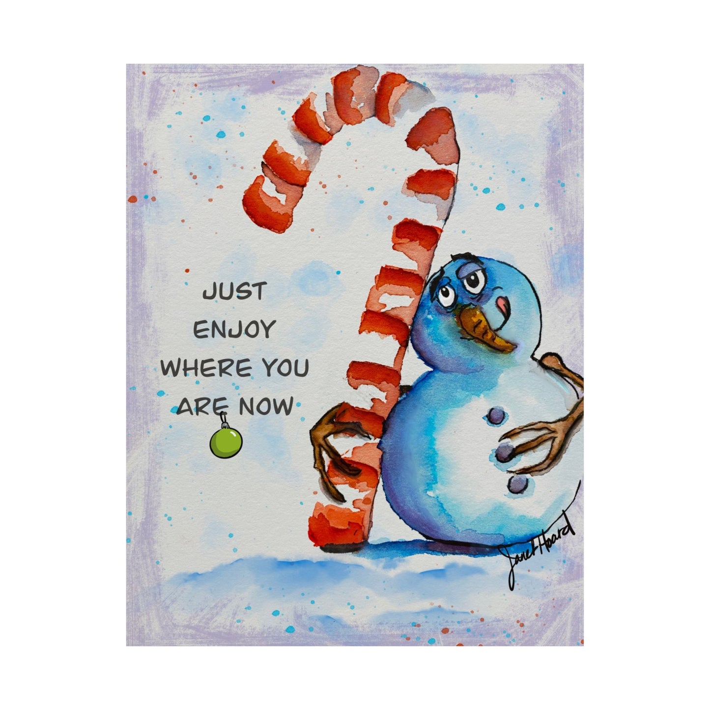 Poster "Fun Snowman" Art by Janet Hoard