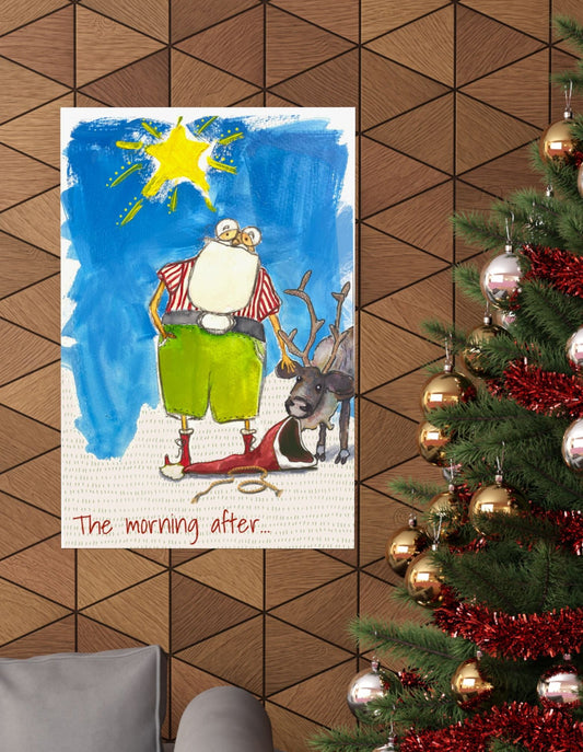 Poster "the Morning After - Santa" art by Janet Hoard