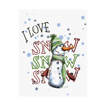 Snow Poster | I Love Snow Cute Winter Wall Art