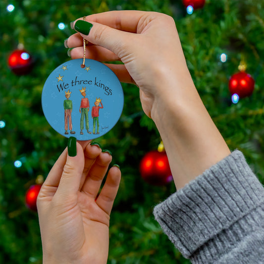 Ceramic Ornament "We Three Kings" art by Janet Hoard