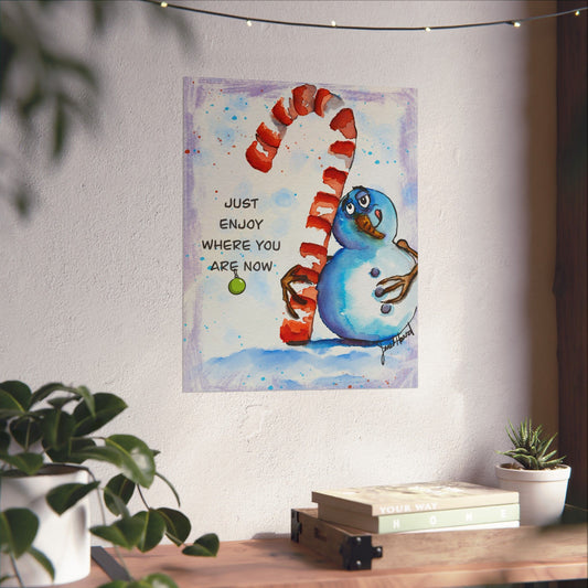 Poster "Fun Snowman" Art by Janet Hoard