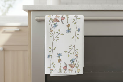 Whimsical Mice Kitchen Towel “Mischief Mice” | Cottagecore Floral Decor