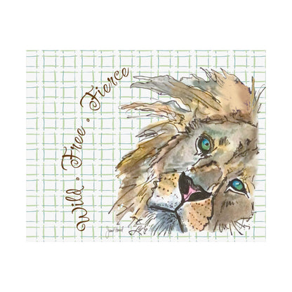 Lion Poster Horizontal | Wild Free Fierce Wall Art