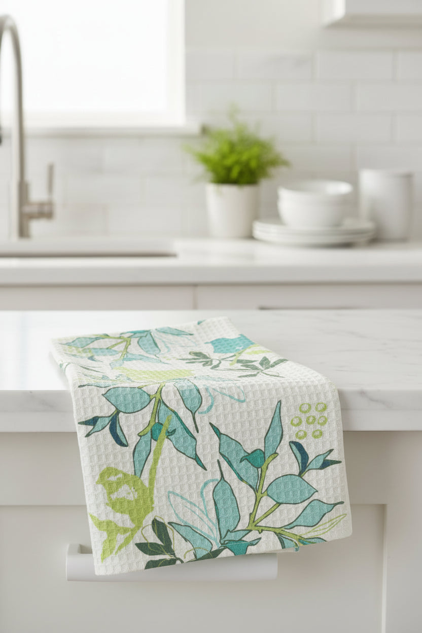 Canopy Mist Kitchen Towel | Soft Green Botanical Decor