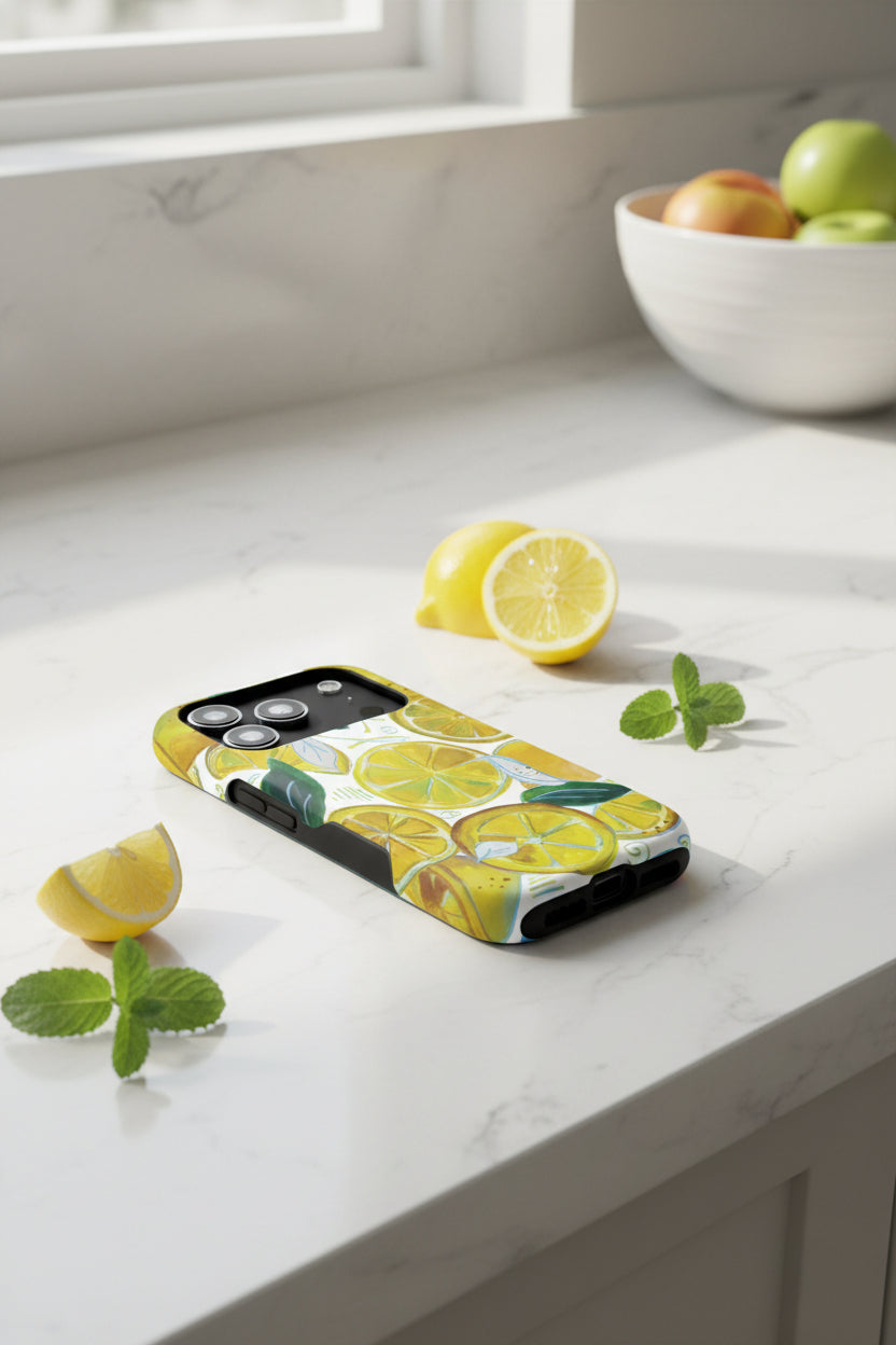 Lemons Galore iPhone 17 Pro Case | Watercolor Lemon MagSafe Tough Case