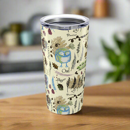 Hoot and Harvest Tumbler | Owl 20oz Nature Cup