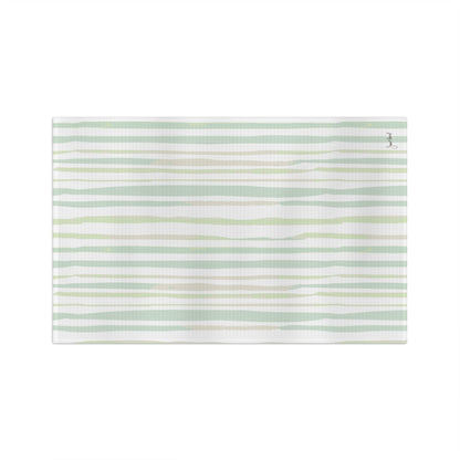 Green Stripe Kitchen Towel | Muted Greens Microfiber