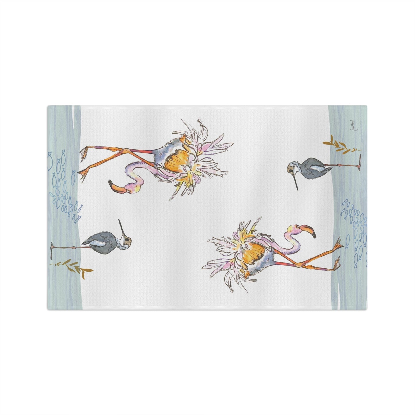 Tea Towel Microfiber "Salty Birds" art by Janet Hoard