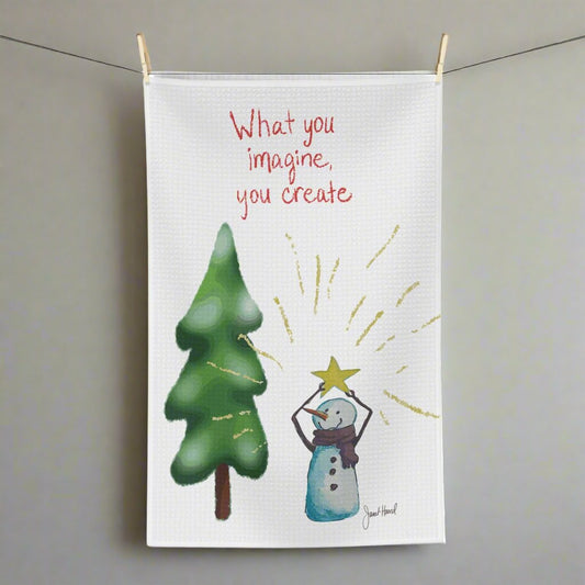 Tea Towel Microfiber "You Create" art by Janet Hoard