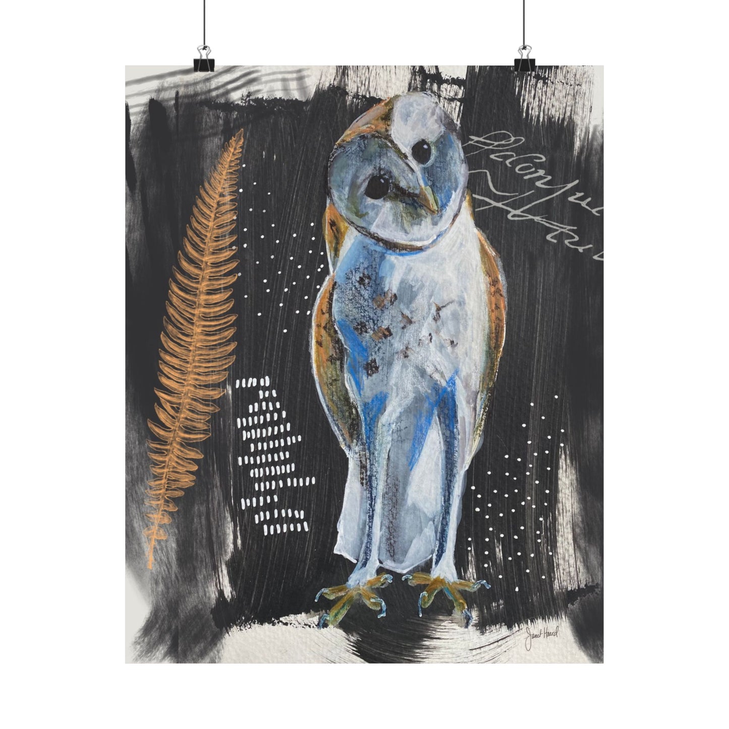 Poster "Opulent Owl" art by Janet Hoard