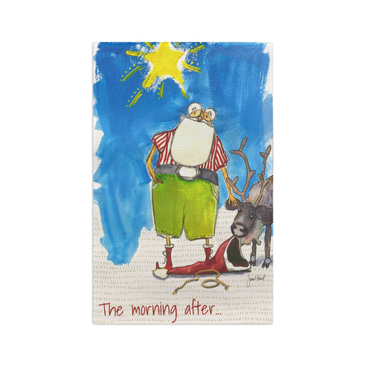 Kitchen Towel "The Morning After...... Santa" art by Janet Hoard