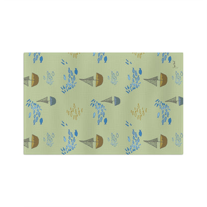 Sailboat Kitchen Towel | Coastal Green Nautical Decor