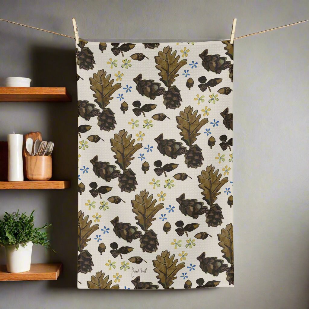 Tea Towel Microfiber "Fall Sampling" art by Janet Hoard