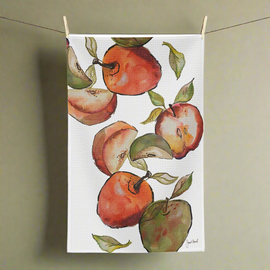 Kitchen Towel Microfiber "Watercolor Orchard" art by Janet Hoard
