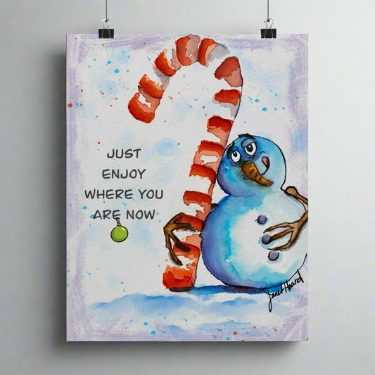 Poster "Fun Snowman" Art by Janet Hoard