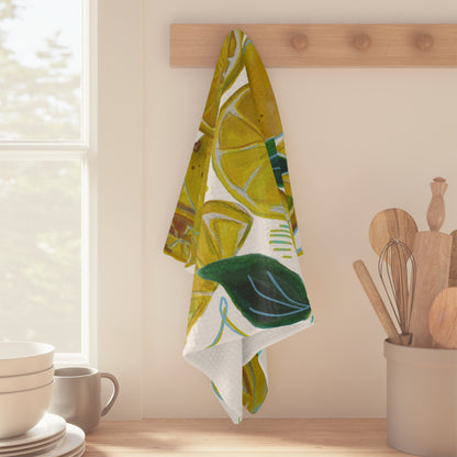 Lemon Kitchen Towel | Lemons Galore Watercolor Design