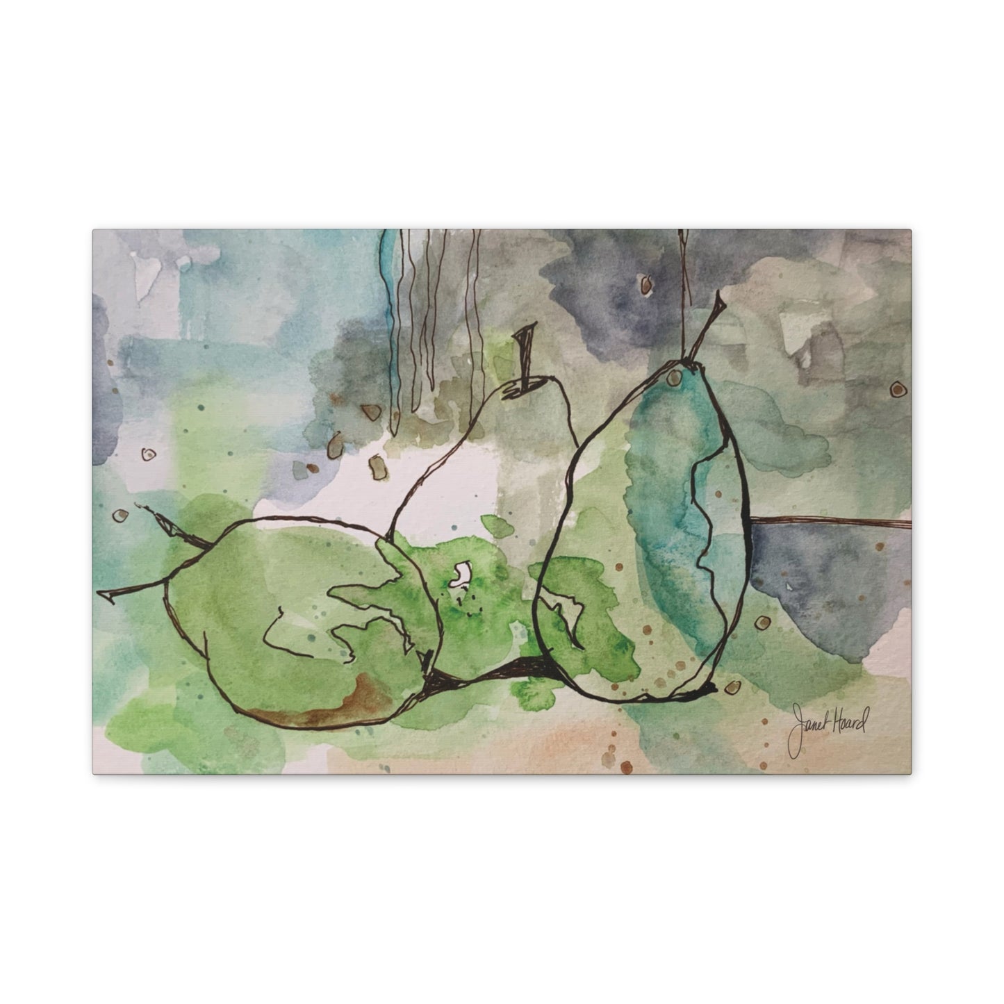 Canvas Print "Watercolor Pears" by Janet Hoard