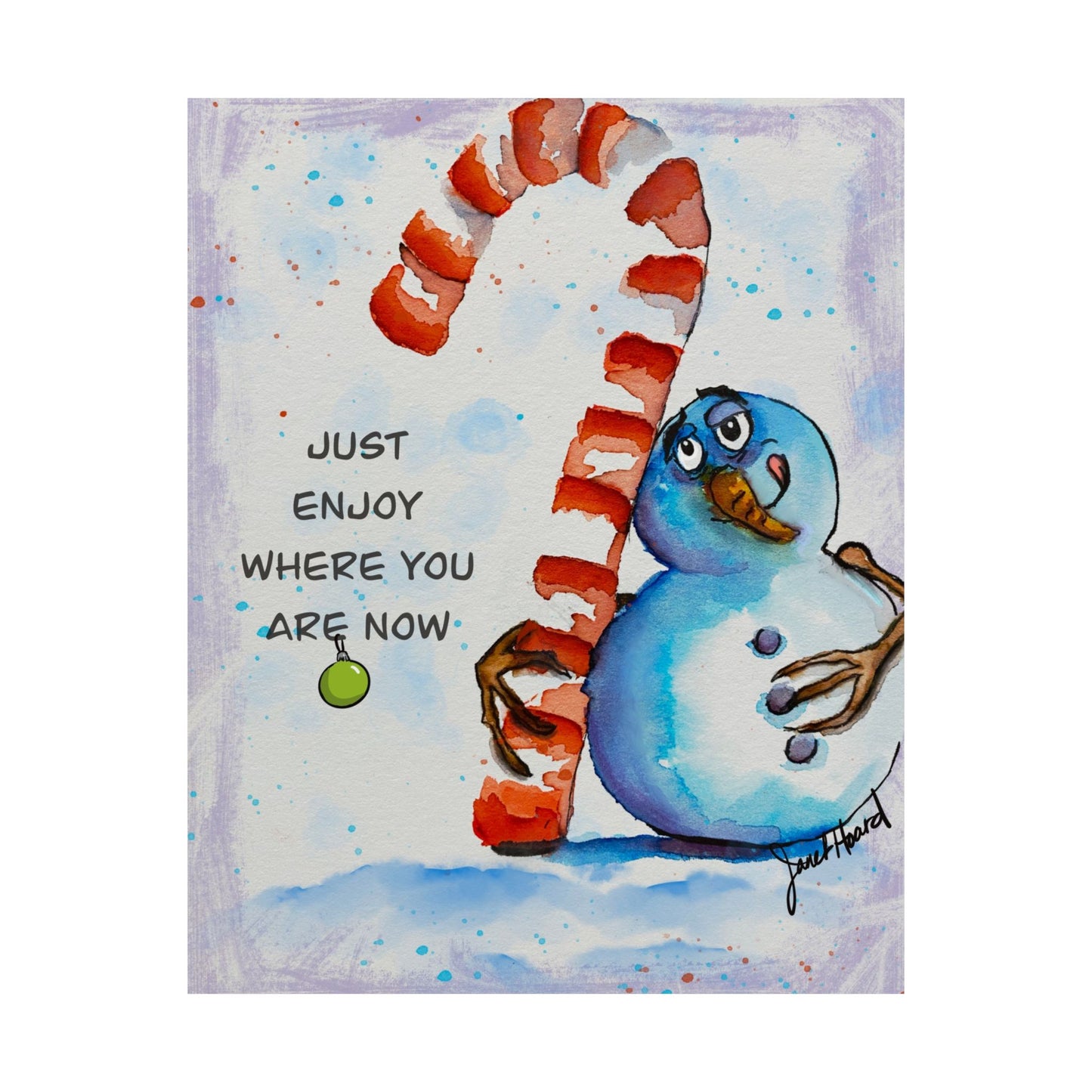Poster "Fun Snowman" Art by Janet Hoard