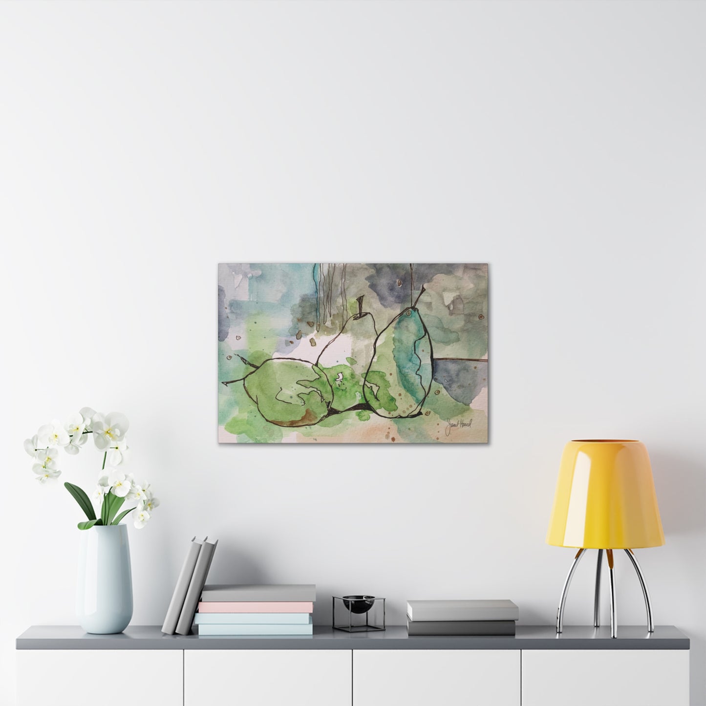 Canvas Print "Watercolor Pears" by Janet Hoard