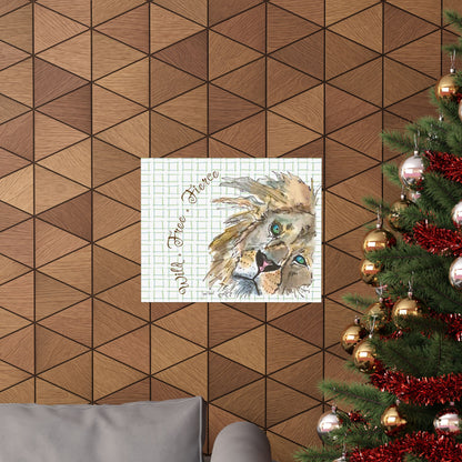 Lion Poster Horizontal | Wild Free Fierce Wall Art