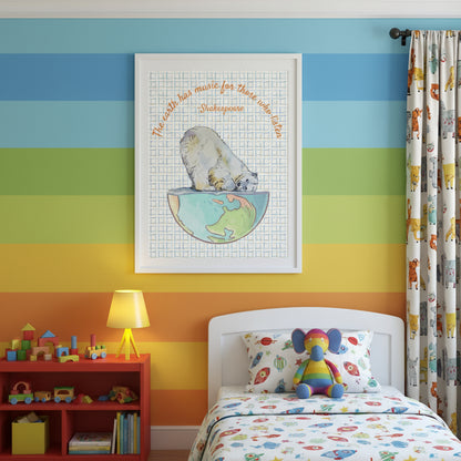 Polar Bear Poster | Earth Has Music Inspirational Art