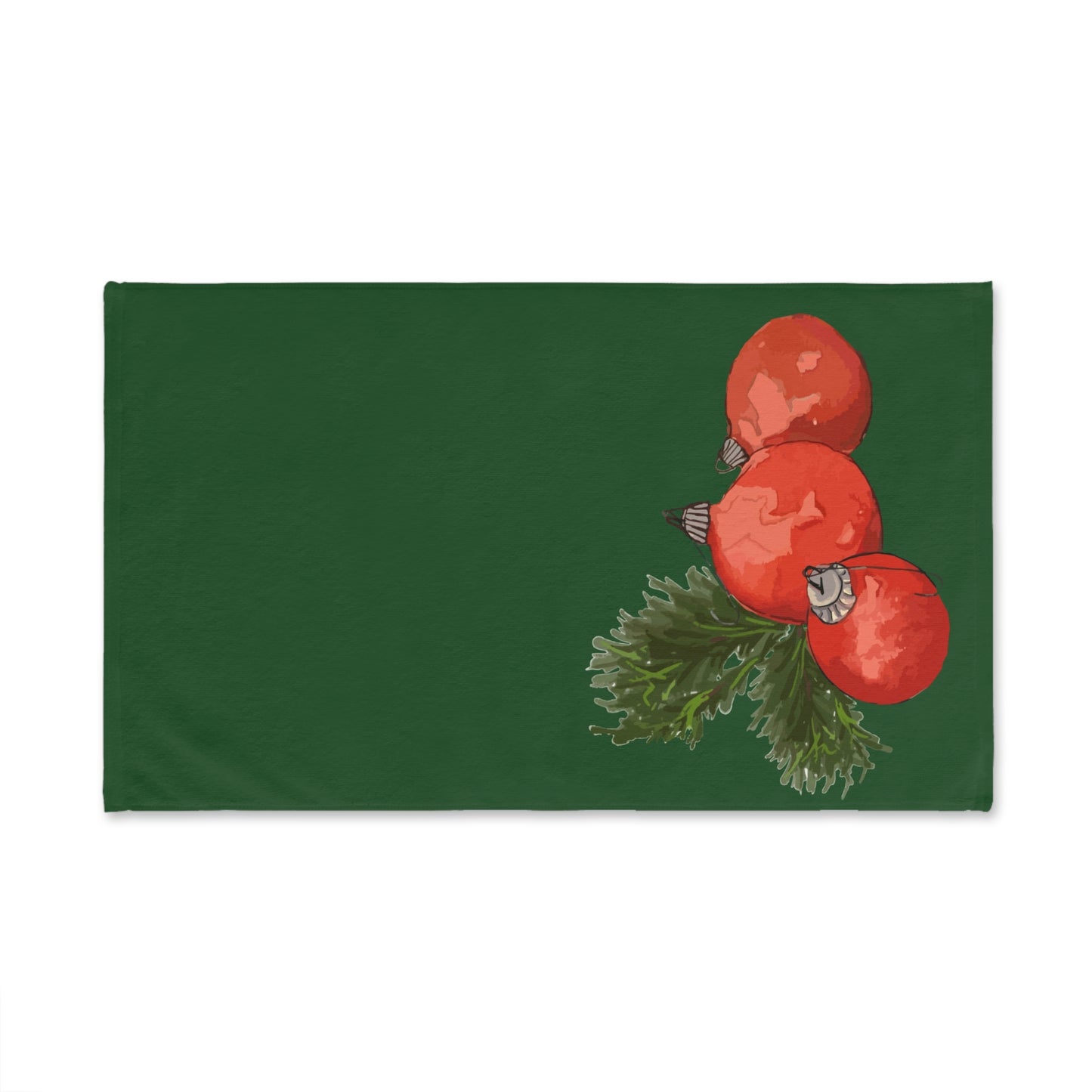 Hand Towel "Red Ornaments" art by Janet Hoard