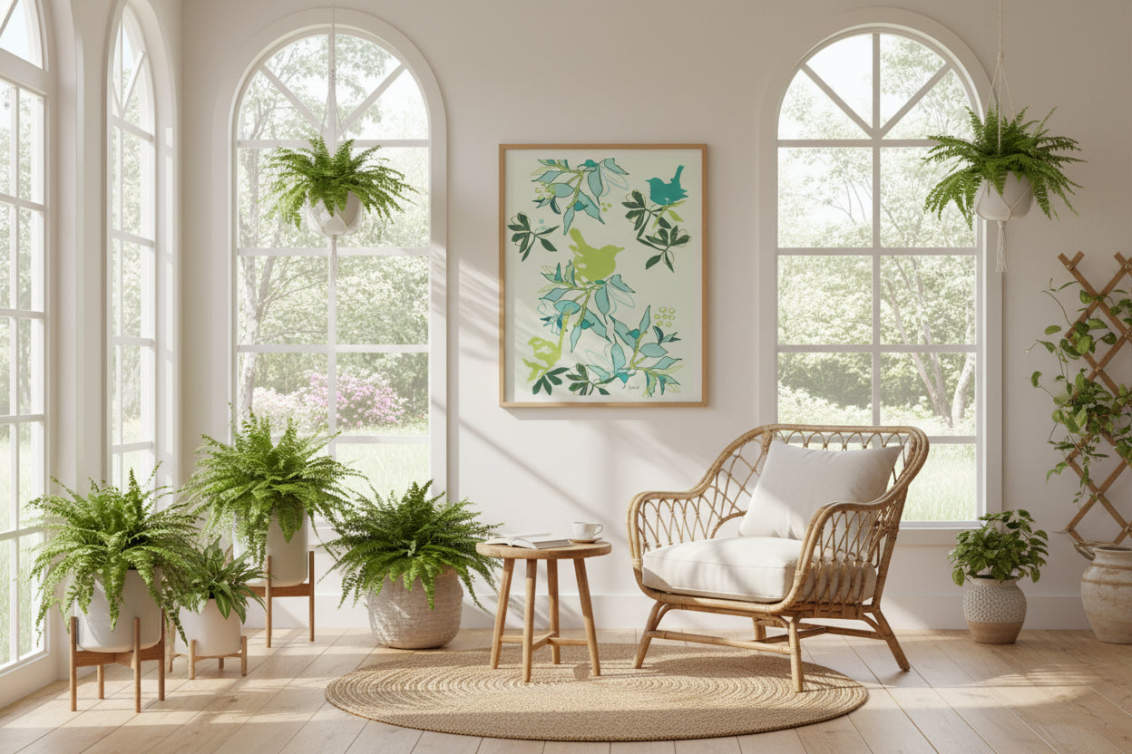 Canopy Mist Wall Art | Soft Green Botanical Watercolor Print