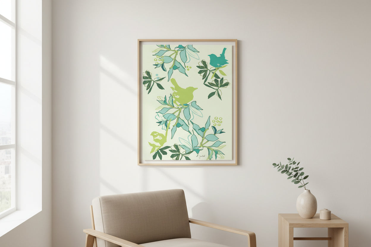 Canopy Mist Wall Art | Soft Green Botanical Watercolor Print
