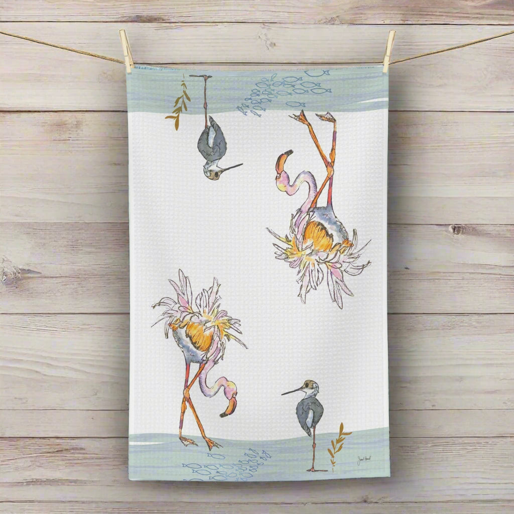 Tea Towel Microfiber "Salty Birds" art by Janet Hoard