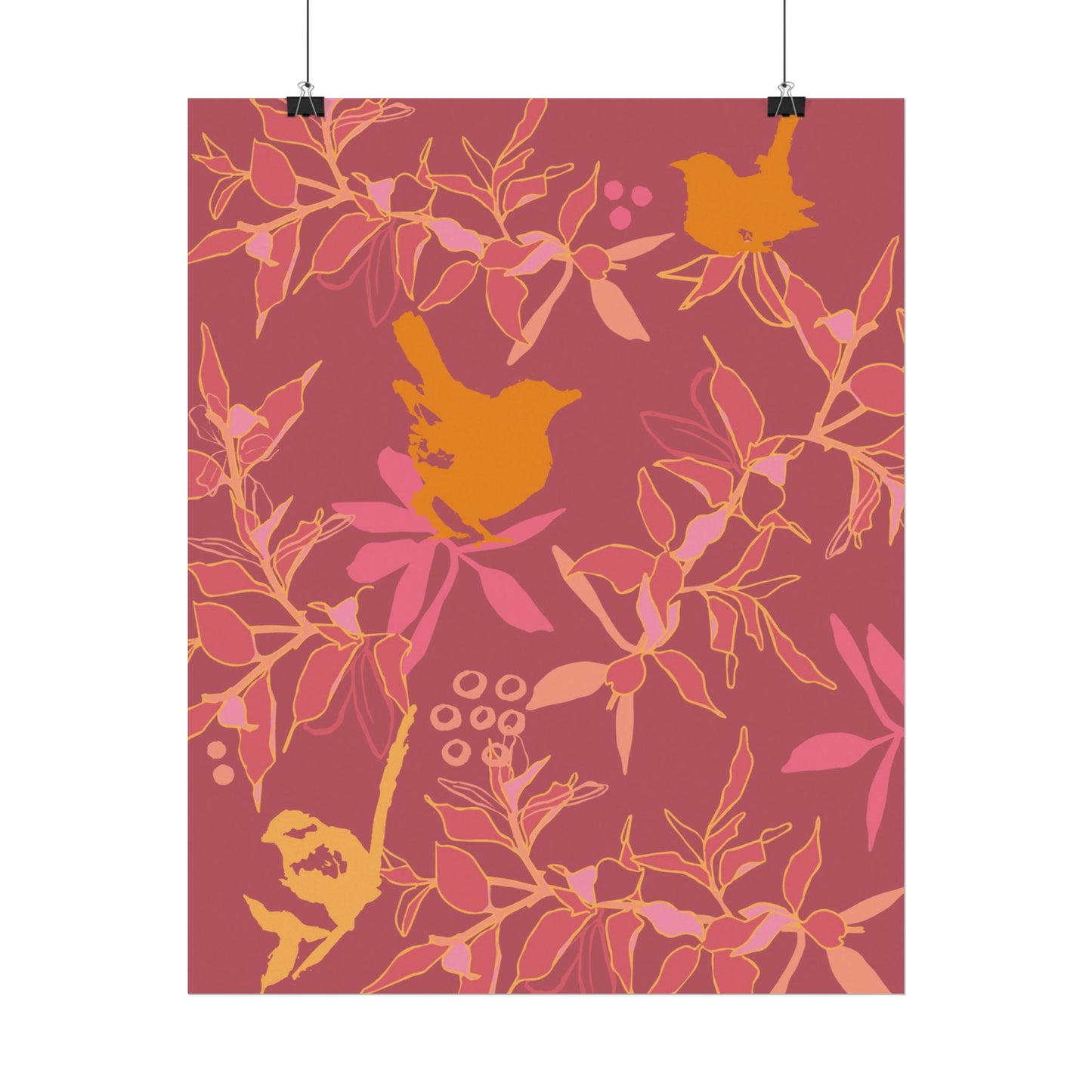 Canopy Coral Wall Art | Warm Tropical Botanical Watercolor Print