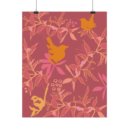 Canopy Coral Wall Art | Warm Tropical Botanical Watercolor Print