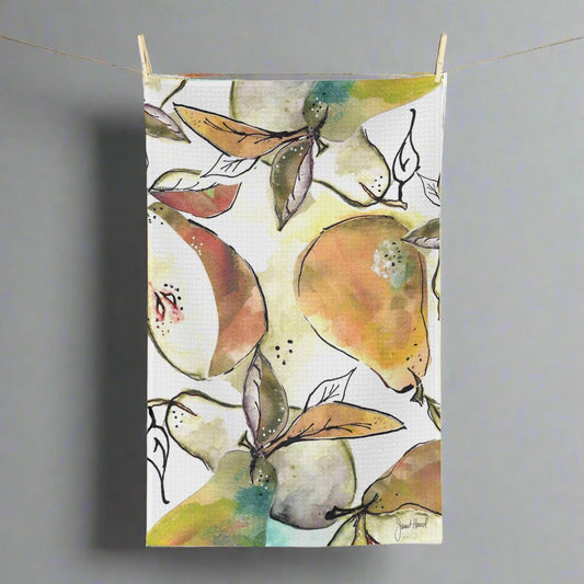 Tea Towel Microfiber "Velvety Pears" art by Janet Hoard