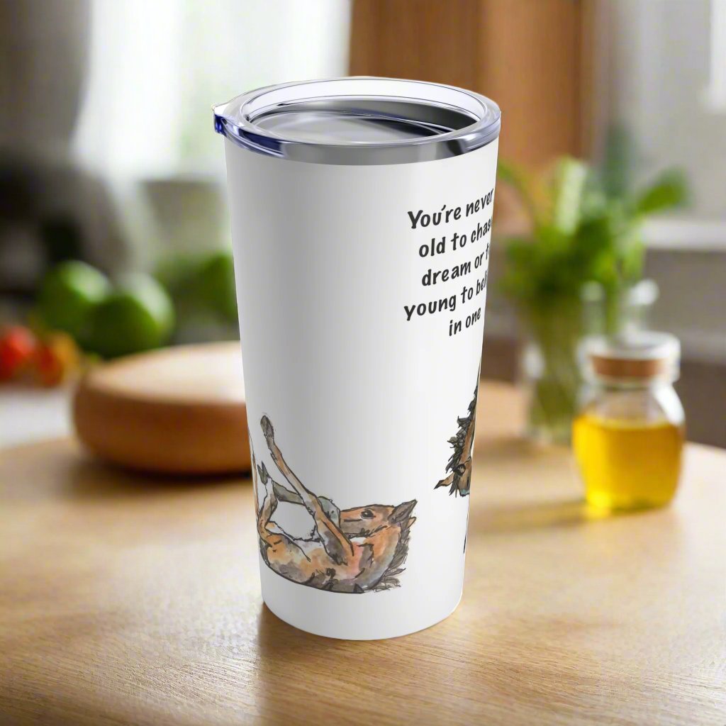 20oz Tumbler Two Colts "You're Never Too Late..." by Janet Hoard