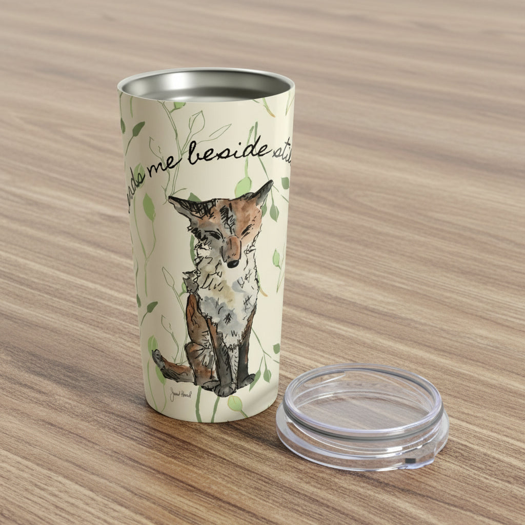 Fox Tumbler – Psalm 23:2 Stainless Steel Cup | Woodland Nature Design