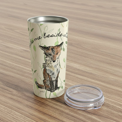 Fox Tumbler – Psalm 23:2 Stainless Steel Cup | Woodland Nature Design